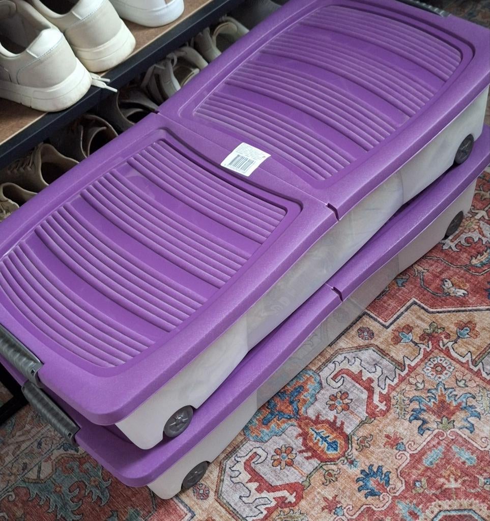 Opbergbox met wieltjes 2 stuks, Huis en Inrichting, Ophalen, Zo goed als nieuw, Eenpersoons