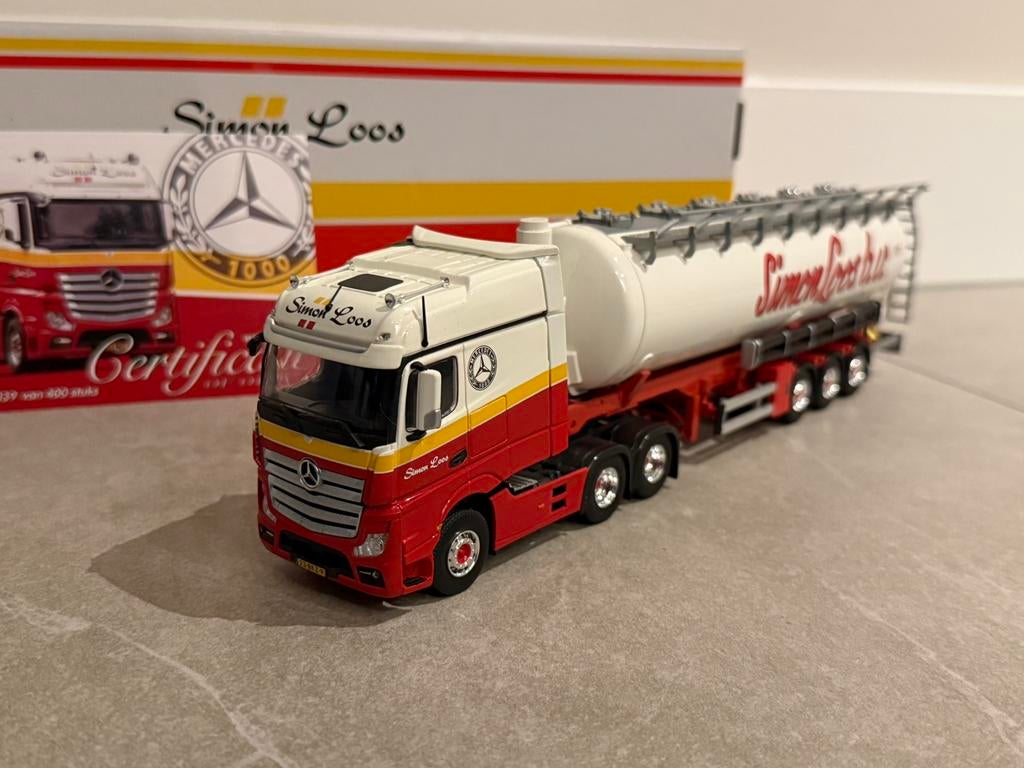 Tekno Mercedes Actros Simon Loos, Hobby en Vrije tijd, Modelauto's | 1:50, Nieuw, Bus of Vrachtwagen, Tekno, Ophalen of Verzenden