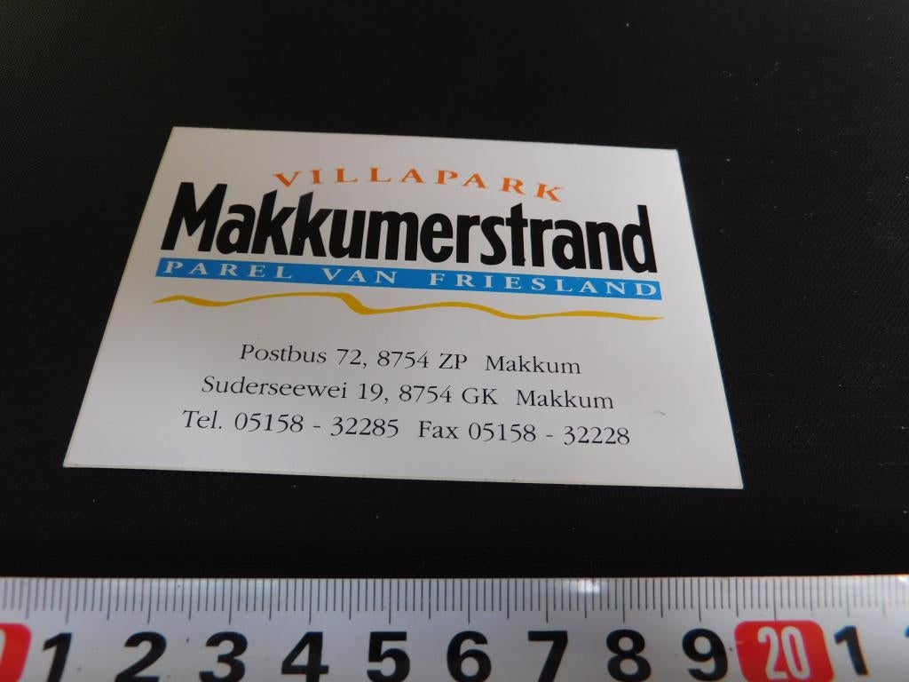 sticker villapark makkumerstrand parel van friesland makkum, Ophalen, Zo goed als nieuw