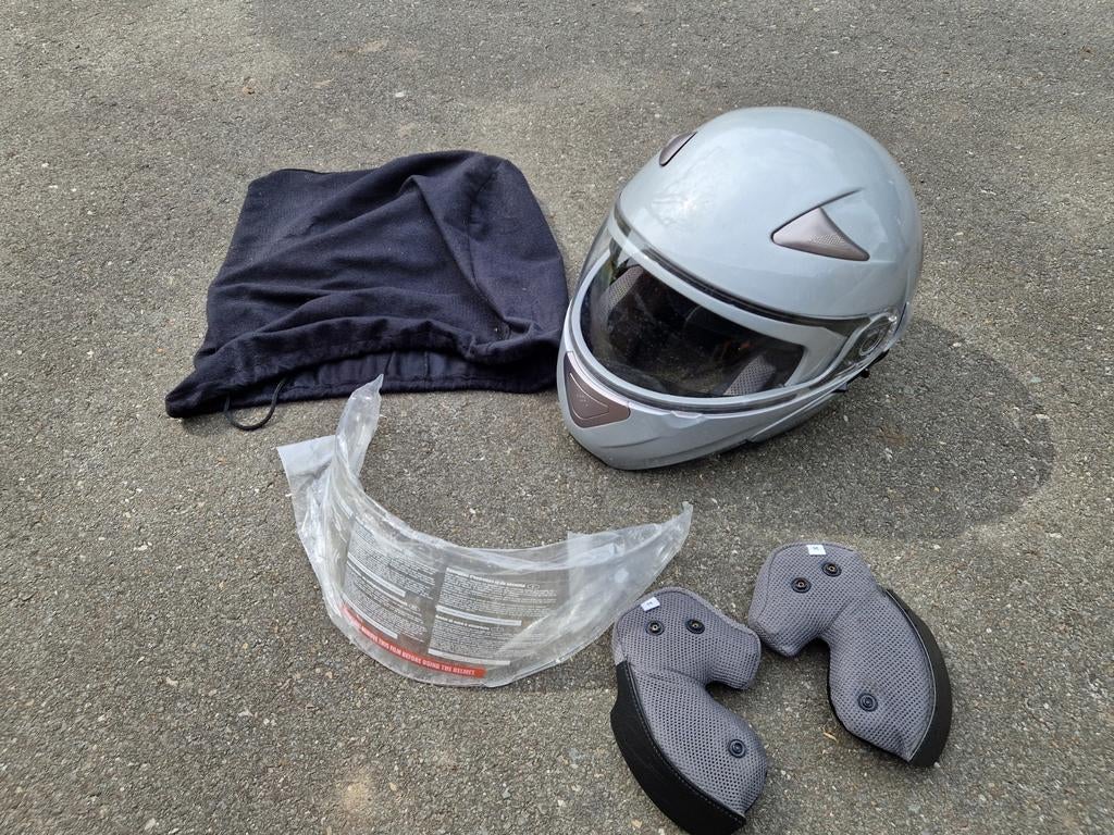 Crivit motorhelm grijs, Motoren, Kleding | Motorhelmen, Ophalen of Verzenden, Tweedehands, Integraalhelm, Overige merken