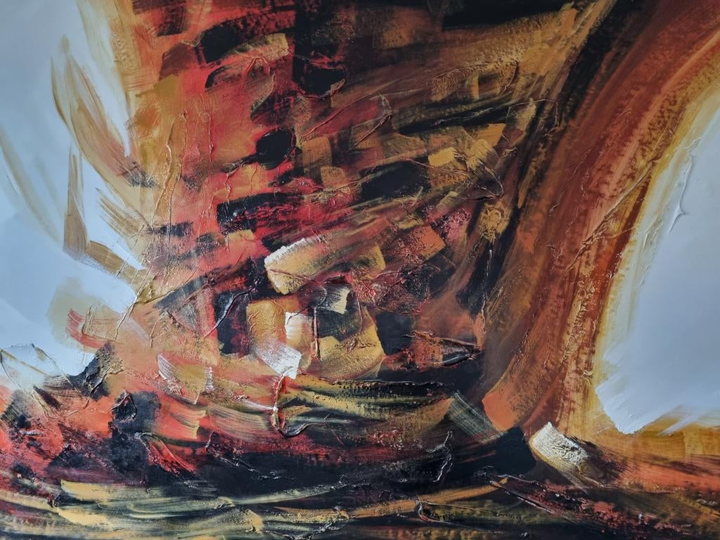 Abstract Schilderij "Vlammend" - Cappini, Antiek en Kunst, Kunst | Schilderijen | Abstract, Ophalen