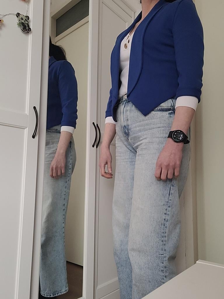 Stijlvolle blauwe blazer - perfect voor elke gelegenheid, Kleding | Dames, Maat 38/40 (M), Blauw, Ophalen of Verzenden, Gedragen