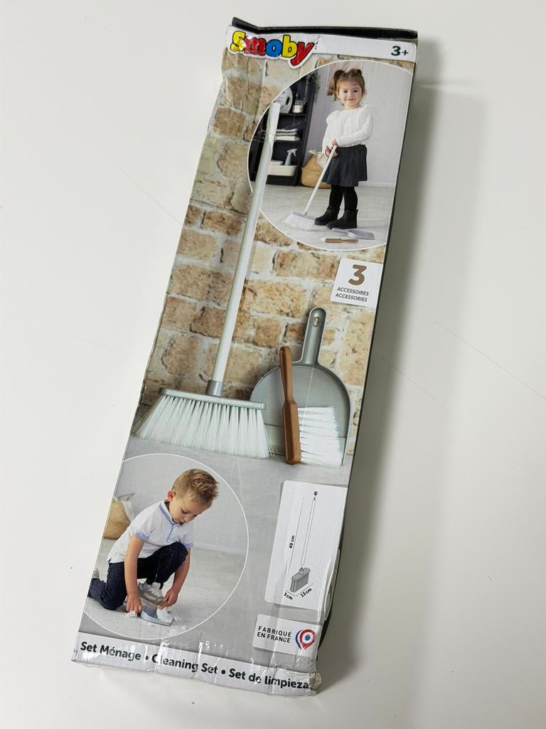 Smoby speelgoed schoonmaakset kinderen 3-delig met bezem, Jongen of Meisje, Nieuw, Ophalen of Verzenden, H