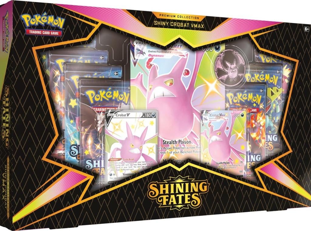 Pokémon Shining Fates Shiny Crobat Premium Collection Box, Ophalen of Verzenden, Nieuw, Boosterbox, Foil