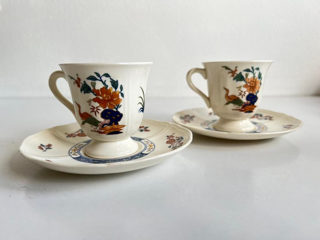 2x Wedgwood Chinese Teal espresso kop en schotel - NIEUW, Nieuw, Ophalen of Verzenden, Wedgwood, Kop(pen) en/of Schotel(s)