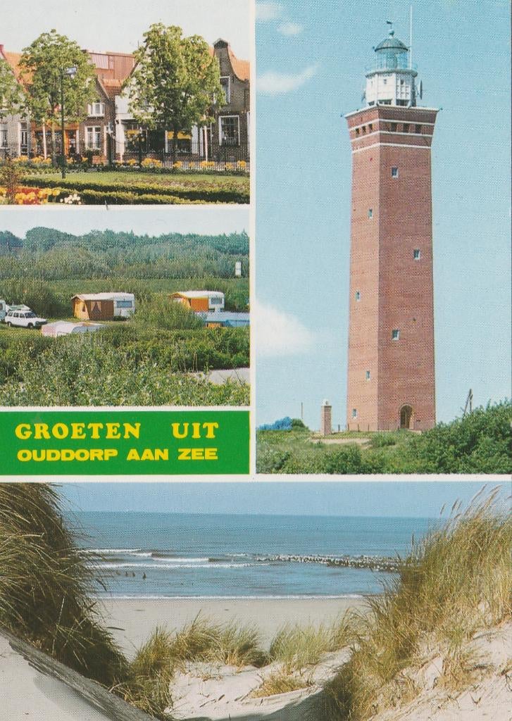 OUDDORP AAN ZEE Camping Strand Vuurtoren Groeten, Verzenden, 1960 tot 1980, Gelopen, Zuid-Holland
