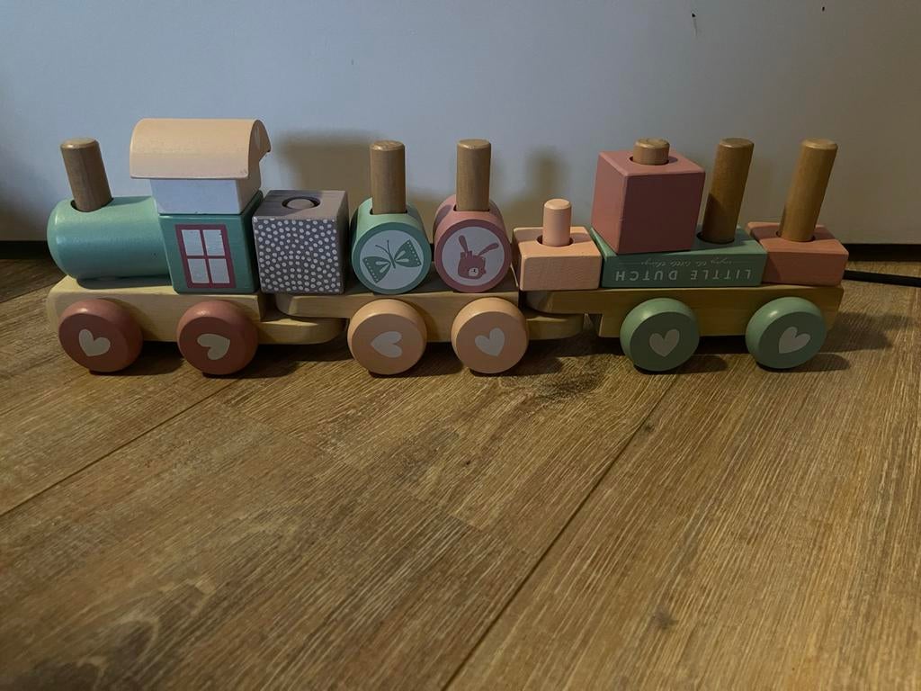 Houten Little Dutch Trein, Kinderen en Baby's, Speelgoed | Houten speelgoed, Ophalen, Zo goed als nieuw, Duw- of Trekspeelgoed
