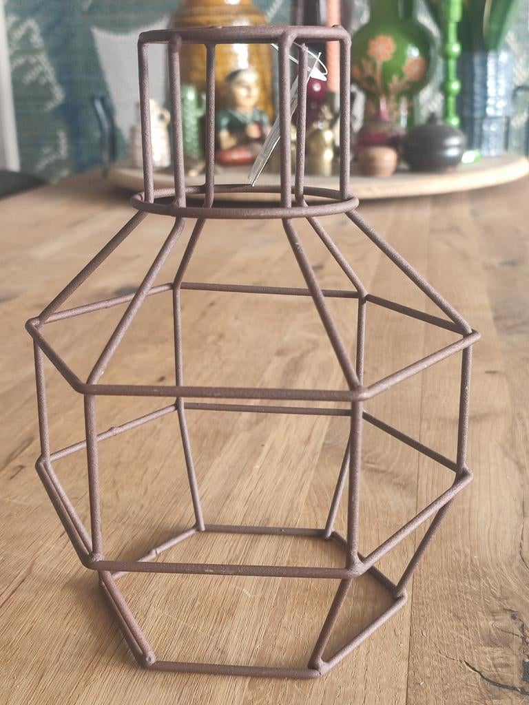 Metalen lampenkap - industrieel design, Huis en Inrichting, Lampen | Lampenkappen, Bruin, Nieuw, Ophalen of Verzenden, Overige vormen