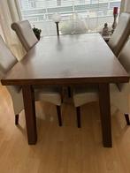Houten Eettafel met 4 Stoelen, Huis en Inrichting, Tafels | Eettafels, Ophalen, Gebruikt, 100 tot 150 cm, Eikenhout