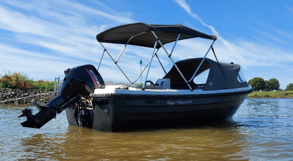 IZGS sloep Lago Amore 478XL  Suzuki 30pk, alles bj juli 2020, Watersport en Boten, Sloepen, Zo goed als nieuw, 10 tot 30 pk, 3 tot 6 meter