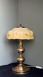 Vintage art deco tafellamp schemerlamp gemarmerde kap, Gebruikt, Ophalen of Verzenden, Minder dan 50 cm, Art deco, jaren 30