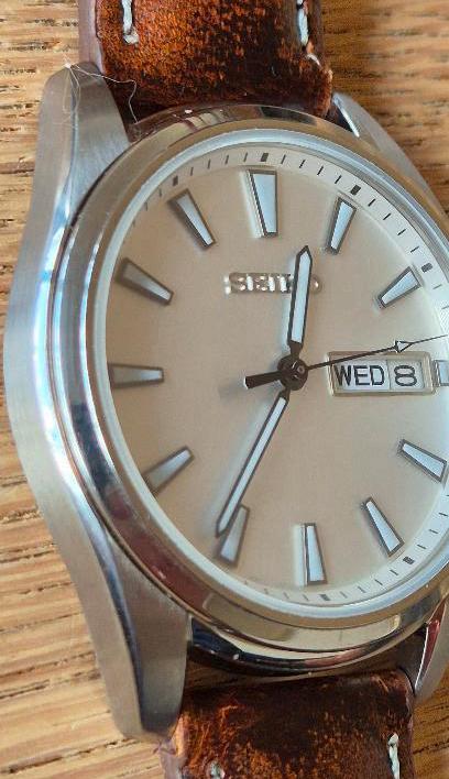 Seiko SUR447P1 in nieuwstaat, Sieraden, Tassen en Uiterlijk, Horloges | Heren, Zo goed als nieuw, Polshorloge, Seiko, Staal, Leer