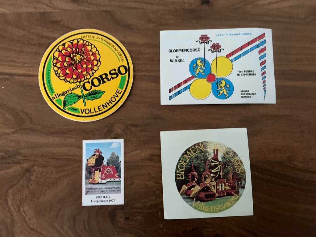 Stickers bloemencorso, Ophalen of Verzenden, Zo goed als nieuw