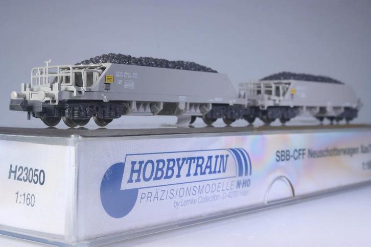 2-delige set ballastwagons type Xas 73, grijs, SBB, Hobby en Vrije tijd, Modeltreinen | N-Spoor, Nieuw, Wagon, Gelijkstroom, Overige merken