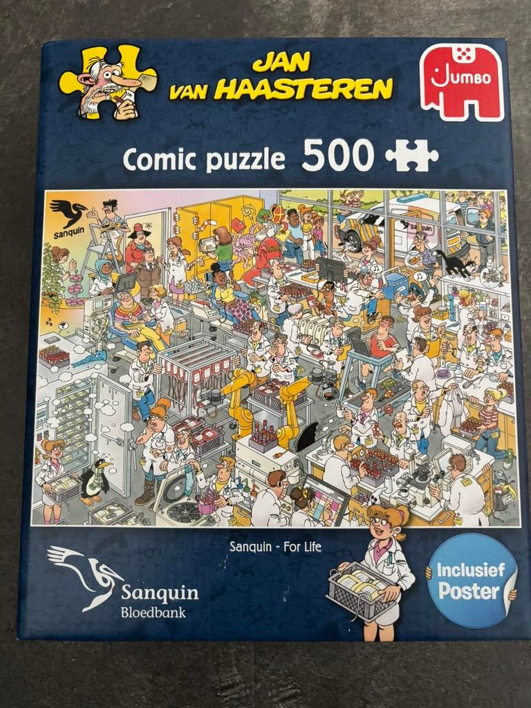 Jan van Haasteren sanquin for life, Ophalen of Verzenden, 500 t/m 1500 stukjes, Zo goed als nieuw