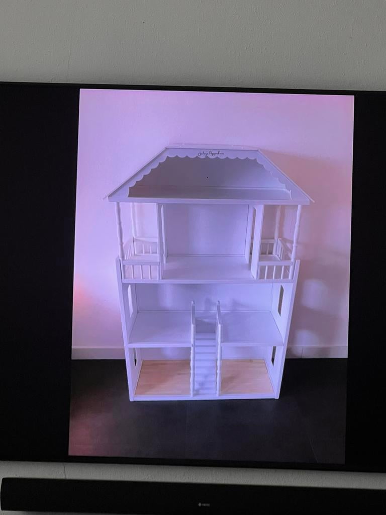 Groot poppenhuis met veel accessoires zie info en foto’s, Ophalen, Zo goed als nieuw, Poppenhuis