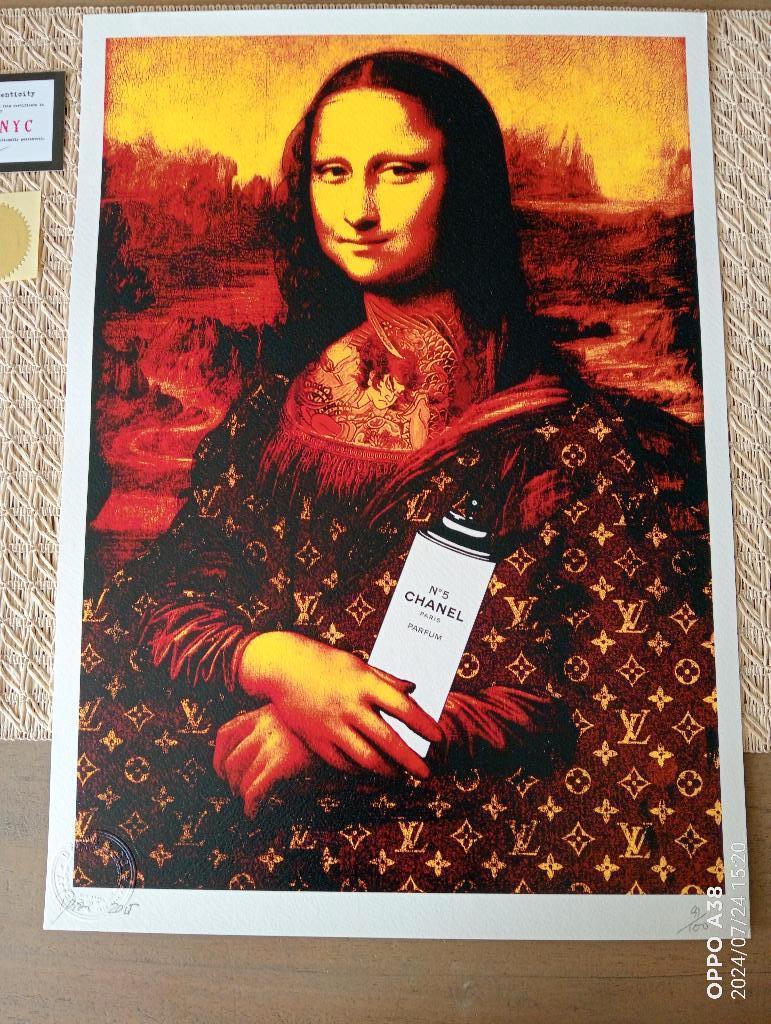 lithografie van Mona Lisa gemaakt door Death Nyc, Ophalen of Verzenden