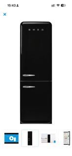 SMEG koelvriecombinatie zwart FAB32LBL6, Witgoed en Apparatuur, Ophalen, 200 liter of meer, 60 cm of meer, Met aparte vriezer