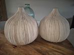 Set van 2 grote rieten sier vazen - 45 cm hoog, Ophalen, Overige materialen, Gebruikt, Overige kleuren