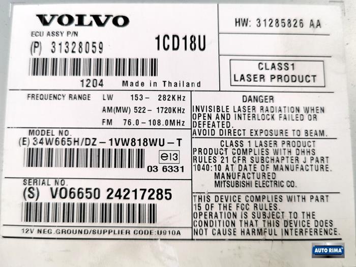 CD Speler van een Volvo C30, Gebruikt, -, -, Ophalen of Verzenden