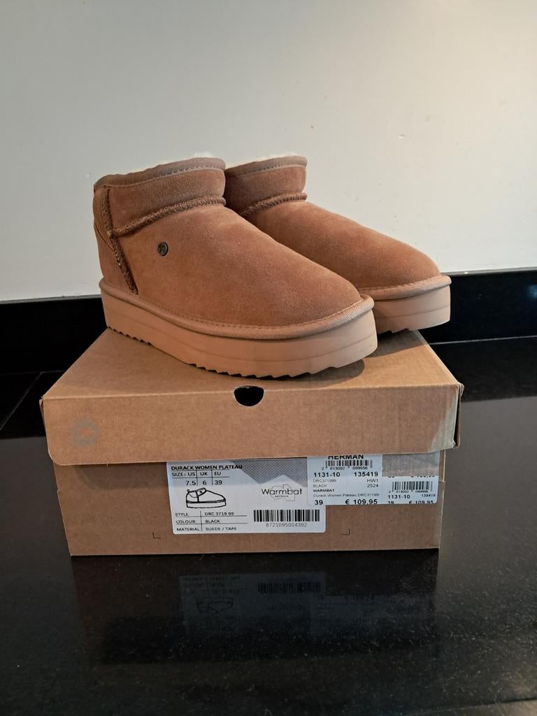 Warmbat mt 39 cognac kleur, Ophalen of Verzenden, Nieuw, Bruin, Sneakers of Gympen