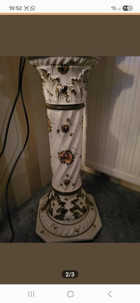 Capadimonte pilaar met vaas, Antiek en Kunst, Ophalen of Verzenden