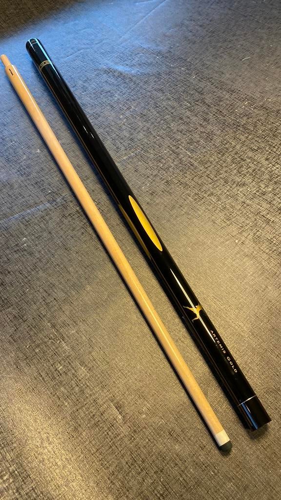 Biljartkeu Artemis Gold met Artemis top, Ophalen of Verzenden, Zo goed als nieuw, Keu of Ballen