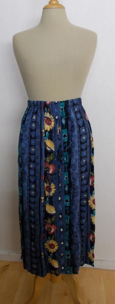 Zonnebloem citroen maxi print rok van Diane Dalis! M, Kleding | Dames, Rokken, Maat 38/40 (M), Zo goed als nieuw, Onder de knie