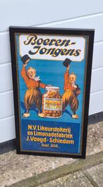 Reclame poster, affiche Boerenjongens likeur Schiedam., Ophalen, Reclamebord, Gebruikt, .