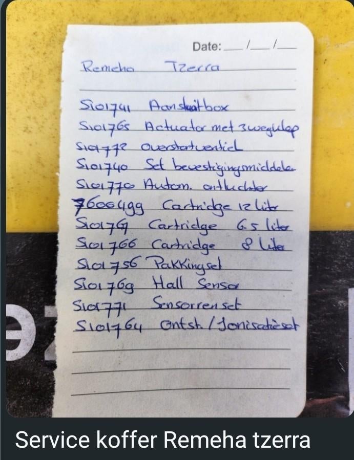 Remeha tzerra service koffer., Ophalen