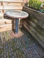 Vintage ijzeren tafel met marmeren blad, Tuin en Terras, Tuintafels, Ophalen, Gebruikt, Rond