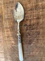 Antieke Zilveren Gember lepel met Parelmoer Handvat, Ophalen of Verzenden, Zilver