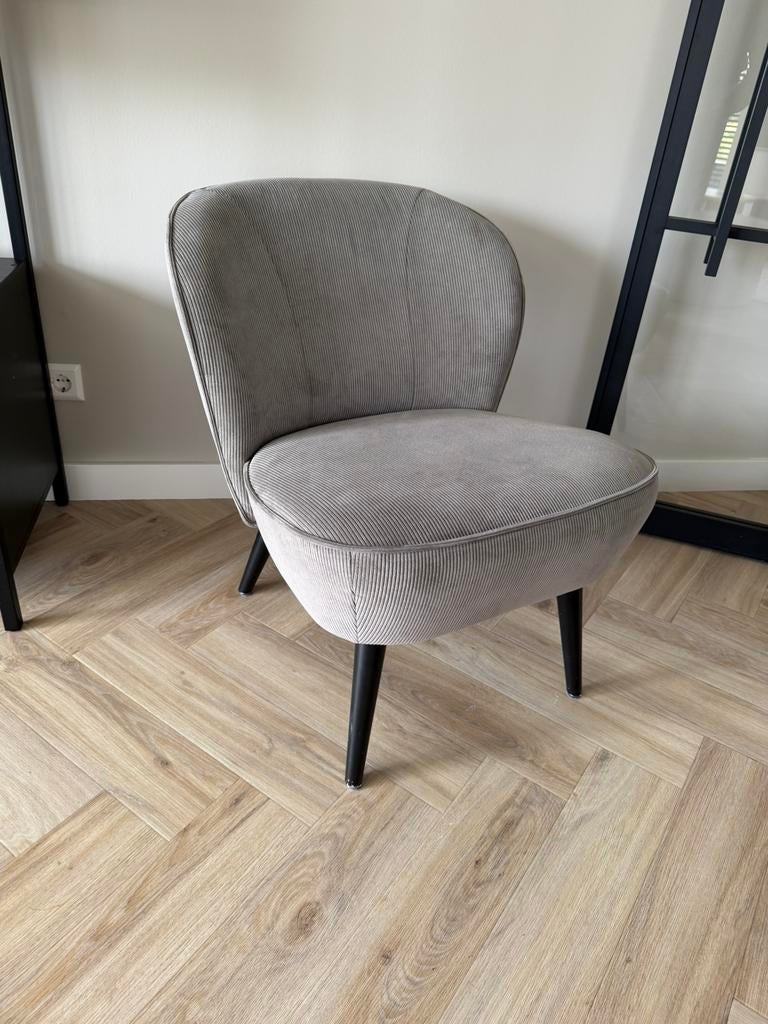 Woood Fauteuil Sara - Ribstof - Grijs, Ophalen, Gebruikt, Eén, Stof