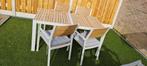 Tuintafel - 4 tuinstoelen - 4 kussens - ikea Sjalland, Tuin en Terras, Ophalen, Gebruikt