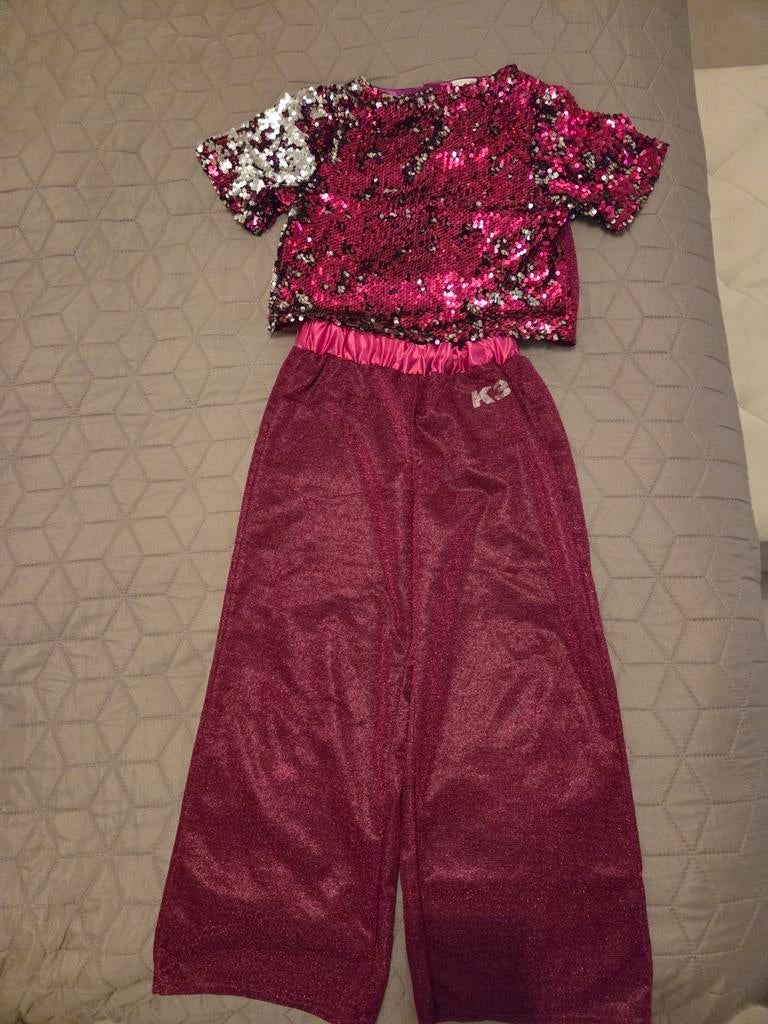K3 glitter pak 6-8 jaar, Kinderen en Baby's, Carnavalskleding en Verkleedspullen, Ophalen of Verzenden, Zo goed als nieuw, Meisje