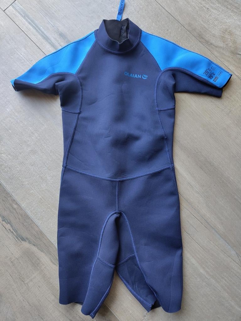 Olaian shorty wetsuit 8 jaar - Blauw, Kind, Ophalen of Verzenden, Zo goed als nieuw, Wetsuit