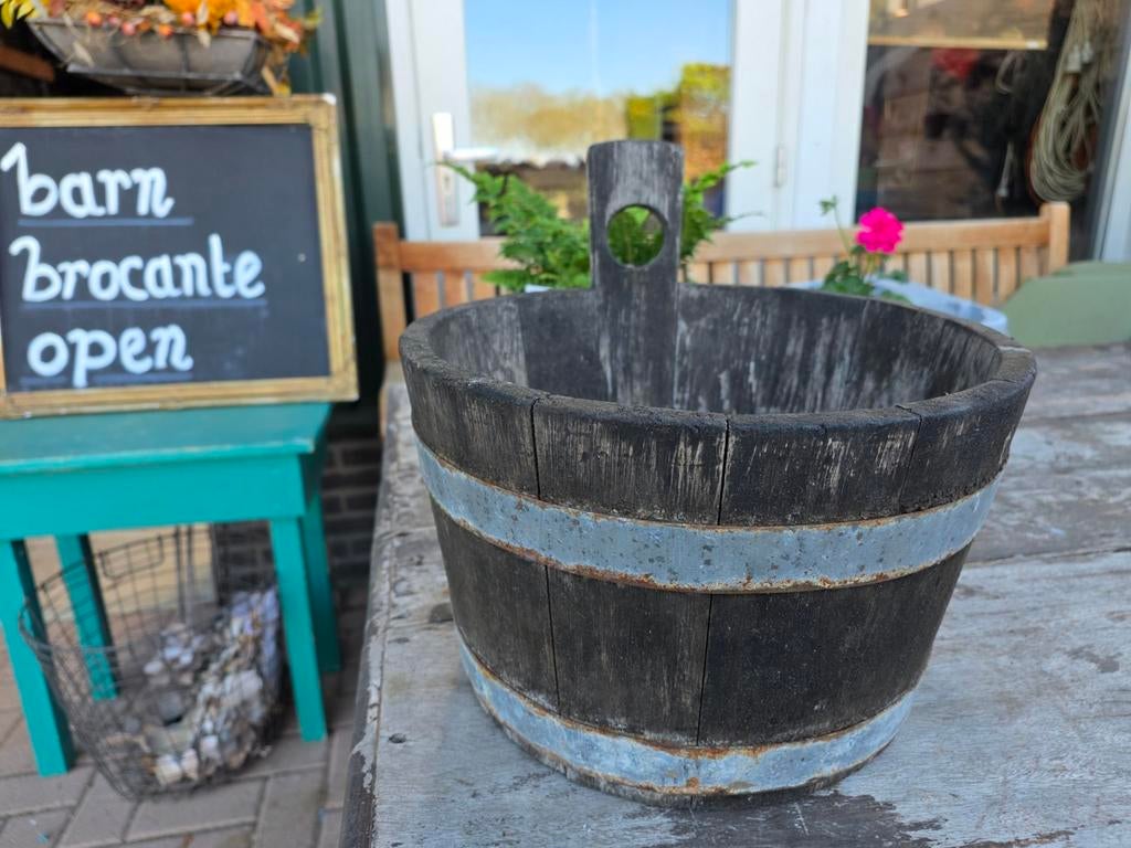 Houten planten kuip / trog, Ophalen of Verzenden, Nieuw, Rond, Hout
