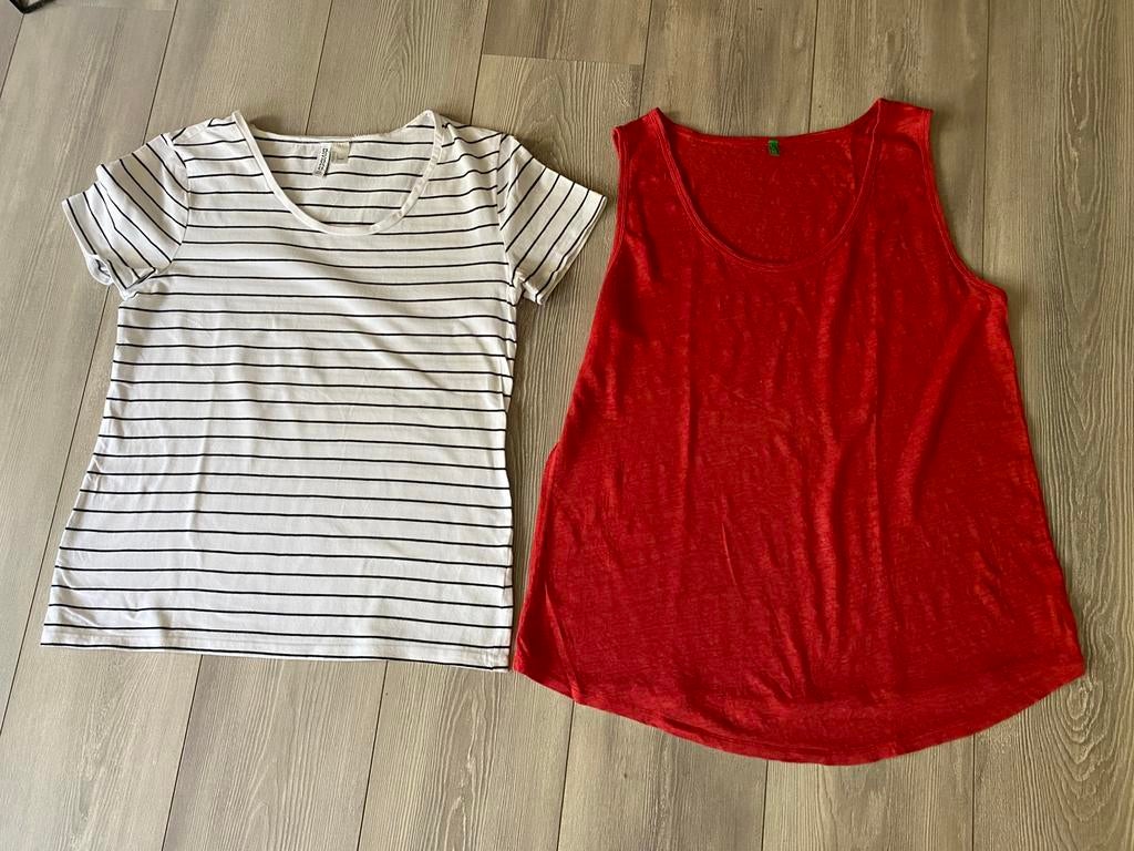 DIVIDED/BENETTON 2 shirts maat L, Wit, Maat 42/44 (L), Ophalen of Verzenden, Zo goed als nieuw