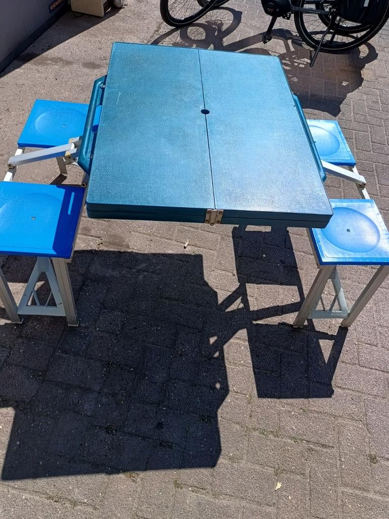 Opvouwbare picknicktafel voor vier personen, Tuin en Terras, Ophalen of Verzenden, Rechthoekig, Aluminium