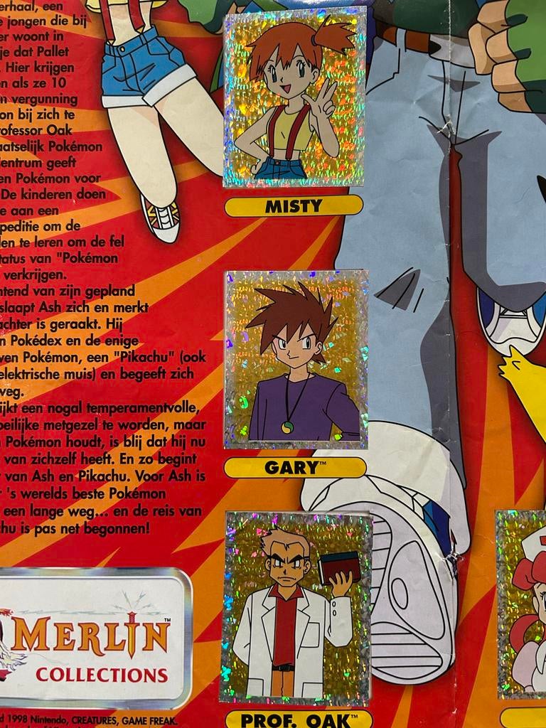 Pokémon Merlin 2000 stickerposter COMPLEET – vintage, Ophalen of Verzenden, Gebruikt, Overige typen, Foil