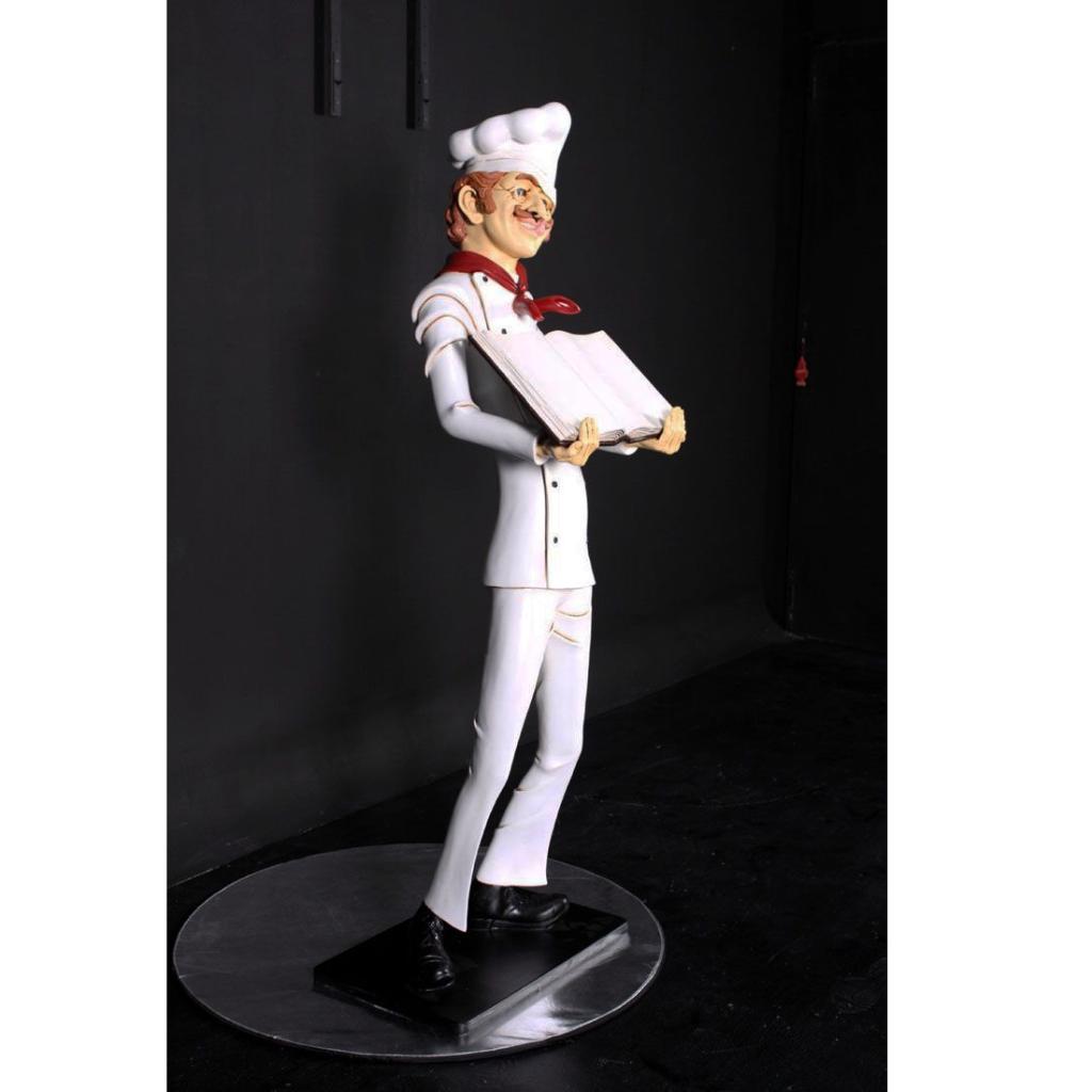 Chef with Menubord Holder beeld – Kok Hoogte 179 cm, Verzamelen, Beelden en Beeldjes, Ophalen, Nieuw