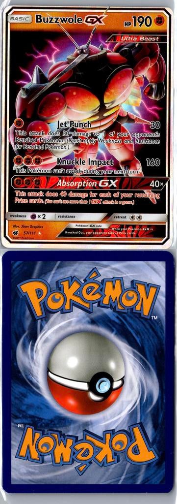 Buzzwole GX 57 pokemonkaart, Ophalen of Verzenden, Zo goed als nieuw