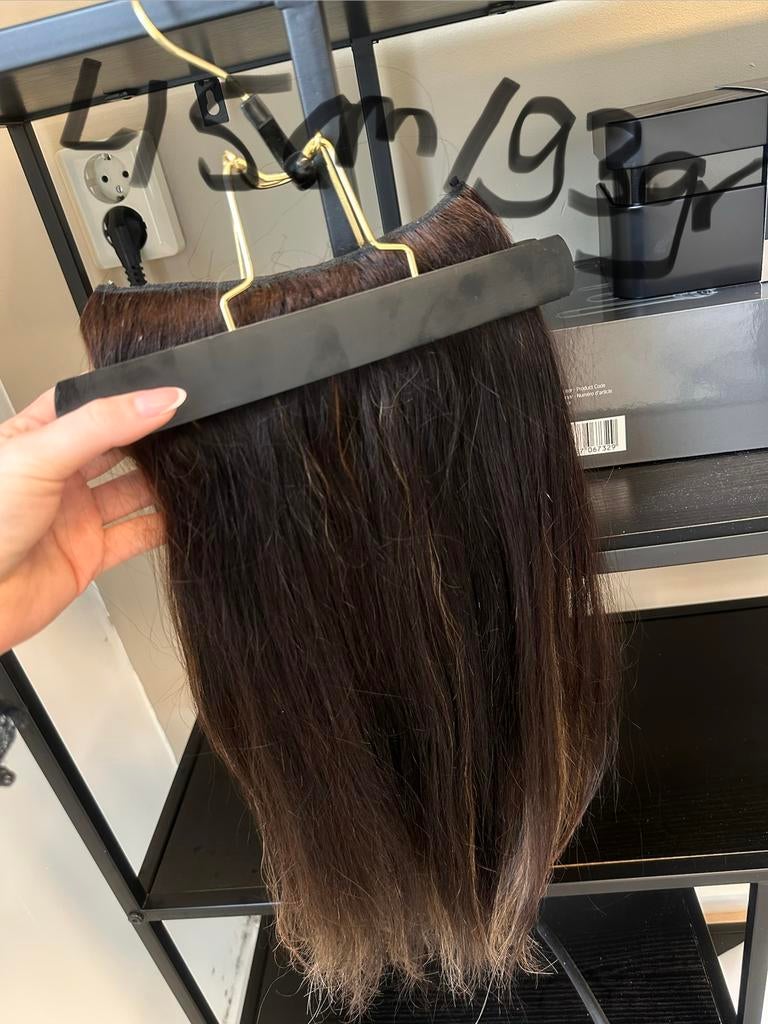 Haar extensions echt haar weft bruin en koper, Ophalen of Verzenden, Zo goed als nieuw, Pruik of Haarverlenging