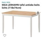 Massief grenen eettafel 120x75 met witte poten, Ophalen, Gebruikt, 100 tot 150 cm, 50 tot 100 cm