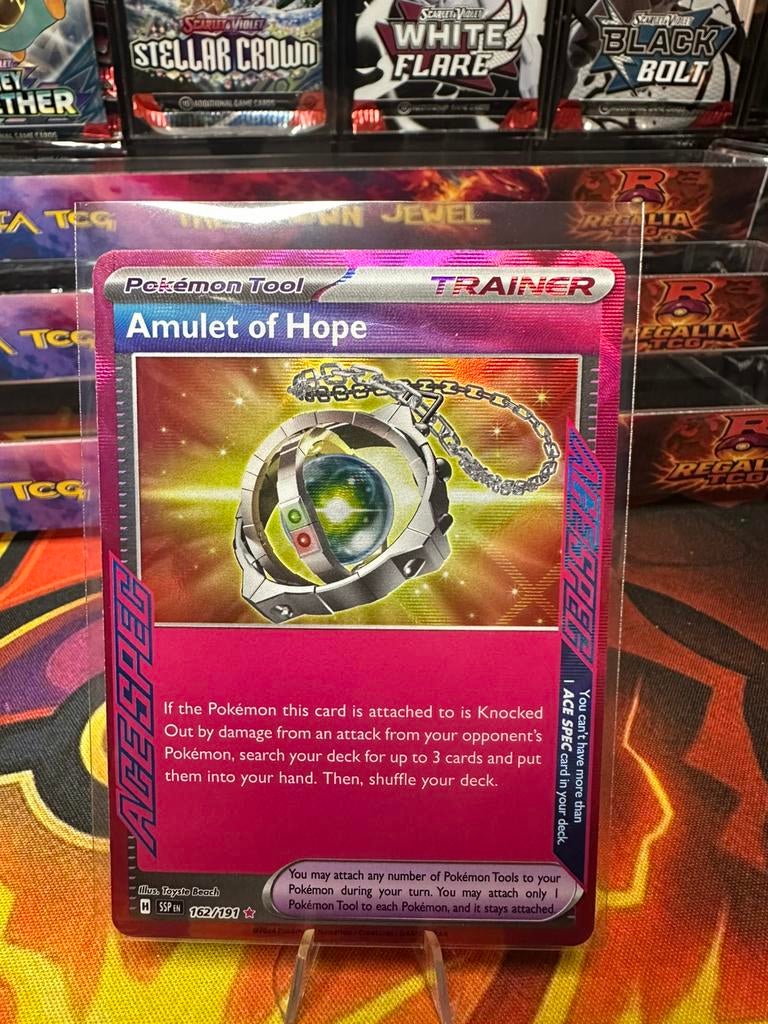 Amulet of Hope (SSP 162) Surging Sparks, Ophalen of Verzenden, Zo goed als nieuw, Losse kaart, Foil
