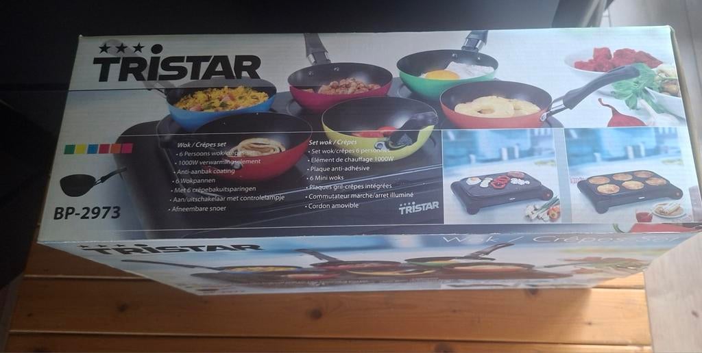 Tristar BP-2973 Wok/Crêpes Set met 6 Pannetjes - Nieuw!, Ophalen of Verzenden, Nieuw, 4 t/m 7 personen