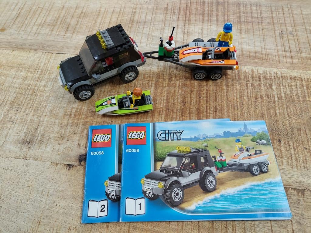 LEGO City SUV met waterscooter (set 60058), Compleet, Lego, Ophalen of Verzenden, Complete set