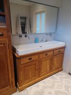 Teak wastafel 150 met wasbak van 140, Ophalen, 100 tot 150 cm, Minder dan 100 cm, Wasbak of Wastafel