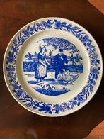 Grote Delfts blauwe borden met oud Hollandse taferelen, Ophalen