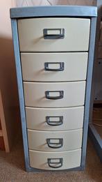 Ladenkastje van staal grijs/geel, Ophalen, Minder dan 50 cm, Gebruikt, 5 laden of meer